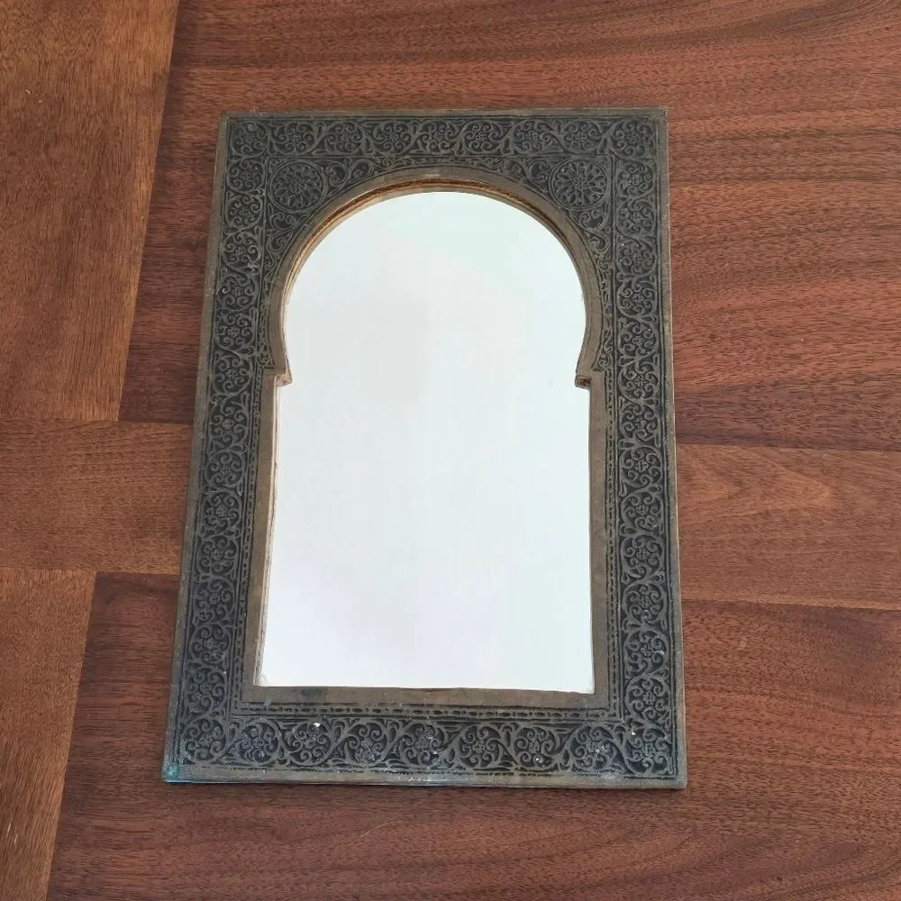 Moroccan  Wall‎ Mirror Brass Vintage